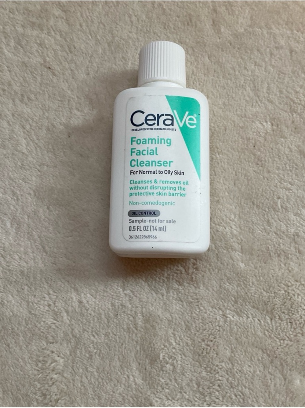 CeraVe Foaming Facial Cleanser — White Bottle with Teal Accent